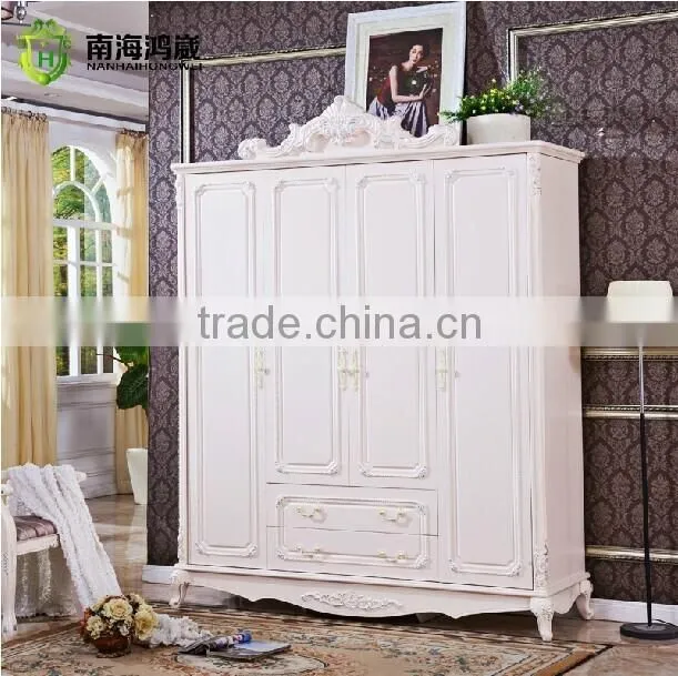 Luxury Antique European French Baroque Style Ivory White Hand Carved Wooden MDF Vanity Dressing Table Set