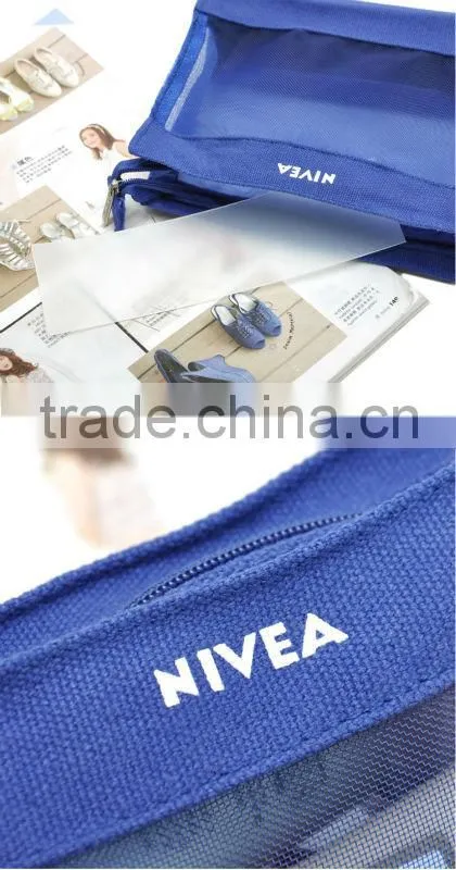 Lastest see through mesh cosmetic bag