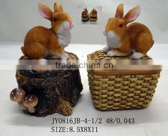Wholesale cheap resin rabbit statue decorative ashtray