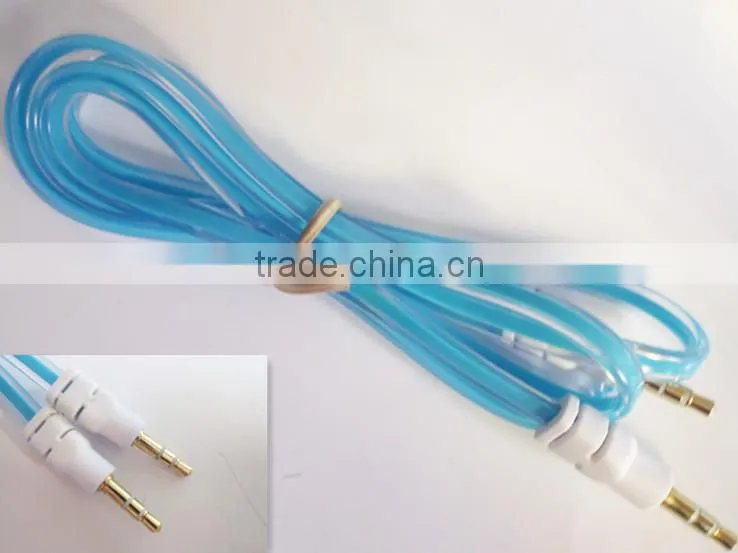 DC3.5 dual color transparent AUX cable /6 colors