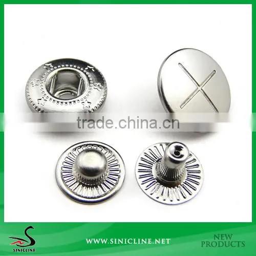 Sinicline wholesale fashion custom metal snap button for jacket 16mm
