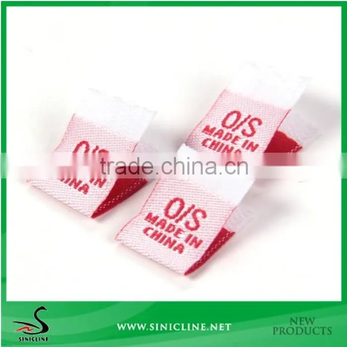 Sinicline high density woven taffeta size label for clothing