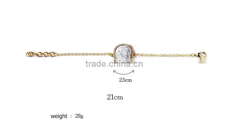 >>New arrival lady's elegant chain bead bracelet natural stone bracelet/