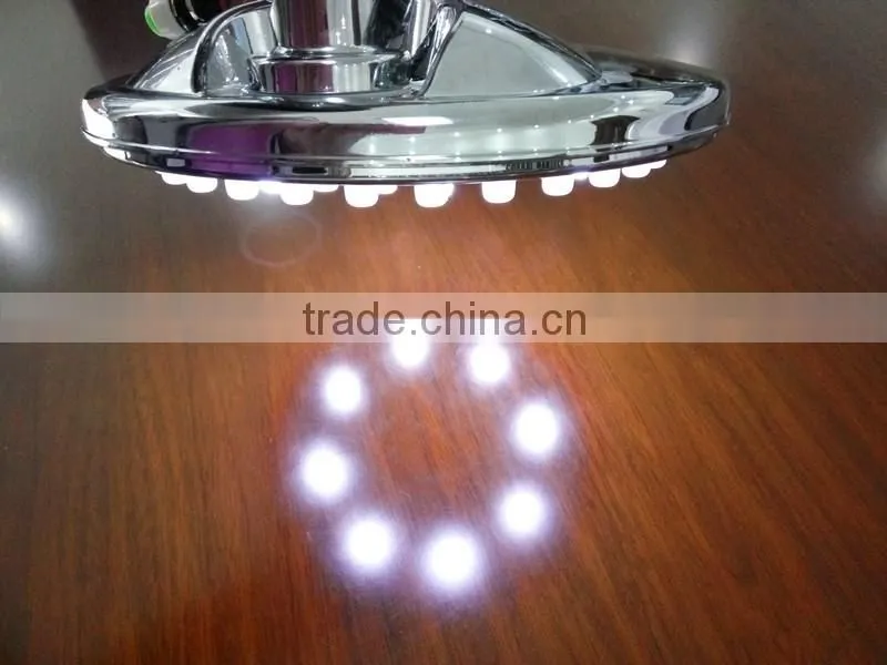 LED light fainfall hand shower head with rotated shower arm temperature control shower heads