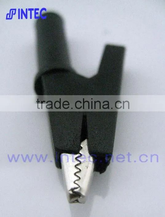 Jumper Wires Alligator Crocodile Roach Test Clip Plastic Handles Crocodile clips 55mm black color I00146