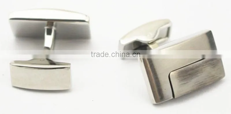 Stylish mens shirt matte silver cufflinks matt blank cufflink