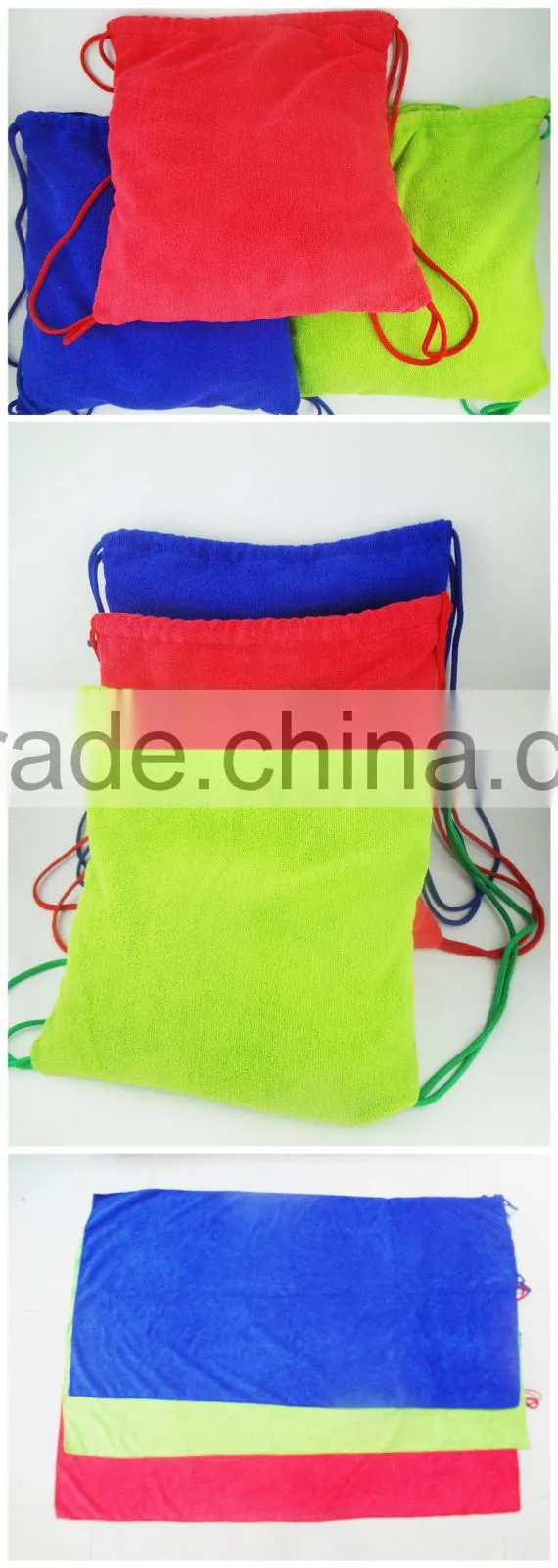 microfiber drawstring beach towel bag,folding beach towel bag
