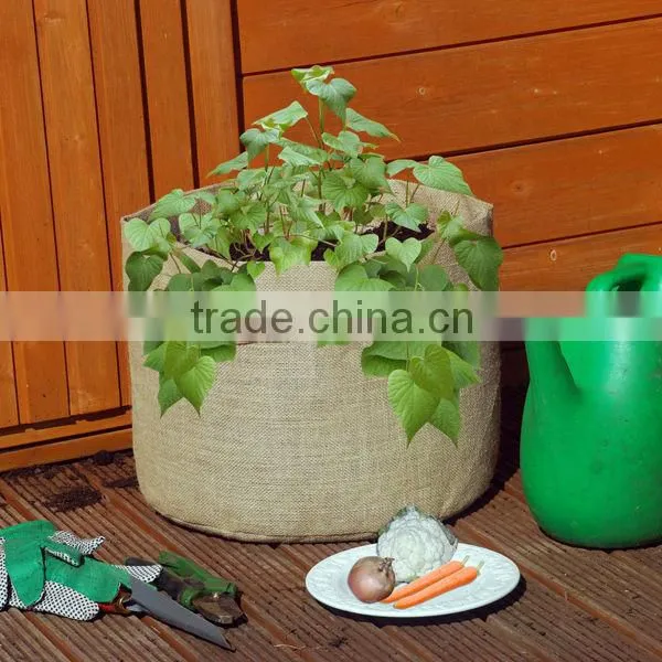 40L Patio Round Premium Jute Vegetable Grow Bag, Garden Planter/Planting Bag