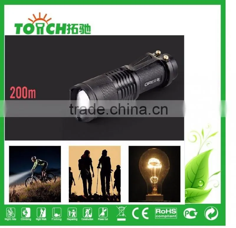 super Mini led flashlight zoomable 3 Modes LED flashlight 5W cre e Q5 super waterproof For AA/14500 battary mini torch light