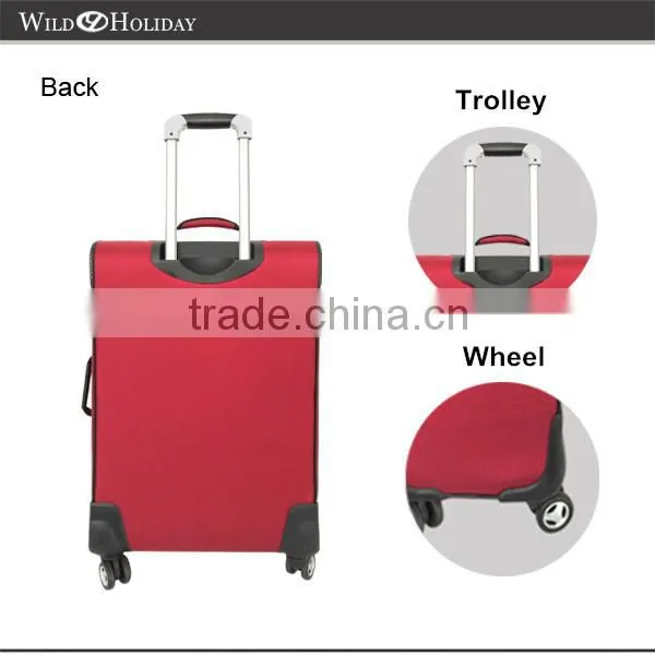 4 wheels 2015 new design red luggage