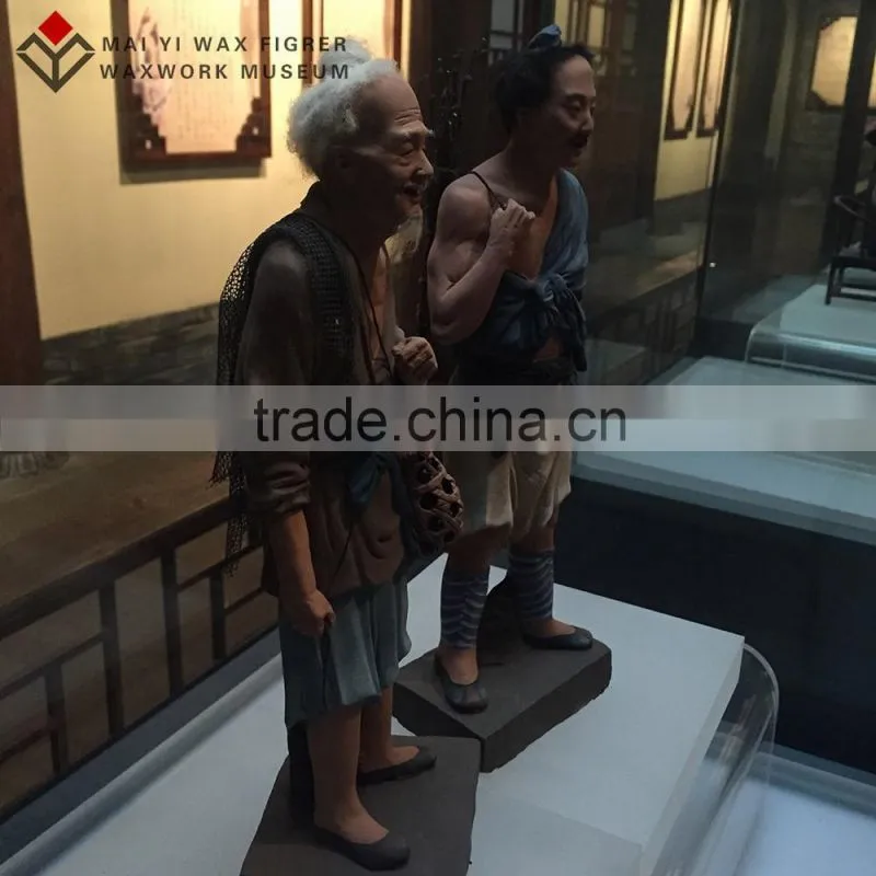 Chinese folk culture art silicone sculpture of wax statue display