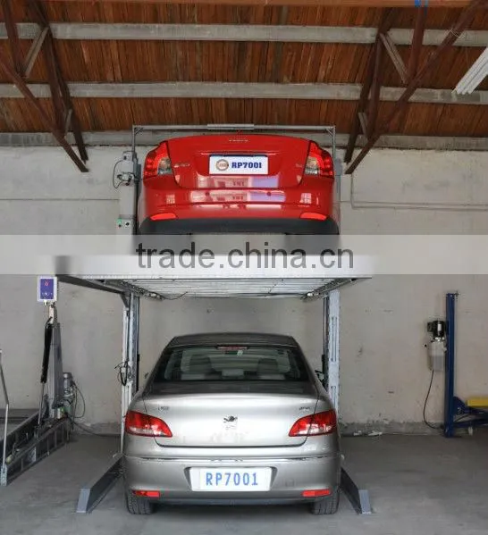 Underground double level garage lift