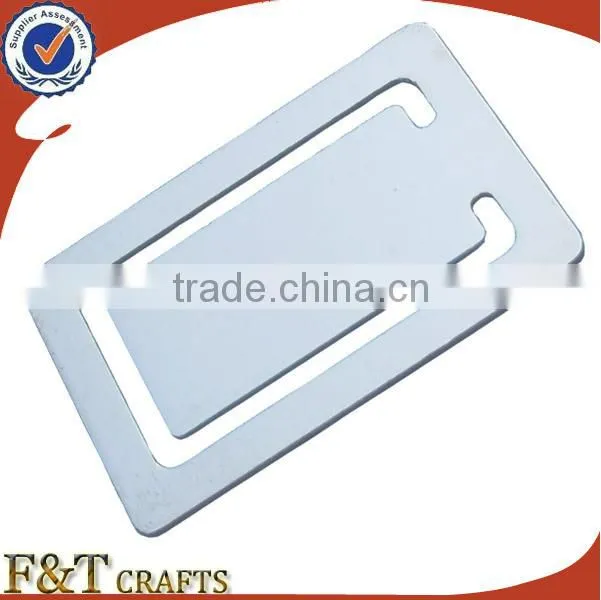 Cheap bulk personalized rectangel shape blank metal bookmark