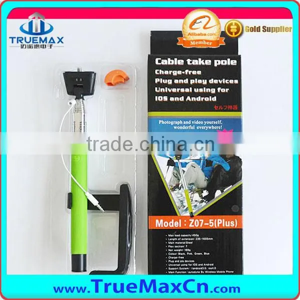 Mini cute cartoon lips style handeld selfie stick monopod, Wired Remote Camera Shutter