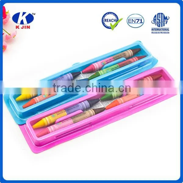 2016 hot sale 8 color fluorescent crayon into paper box for the kindergarten children
