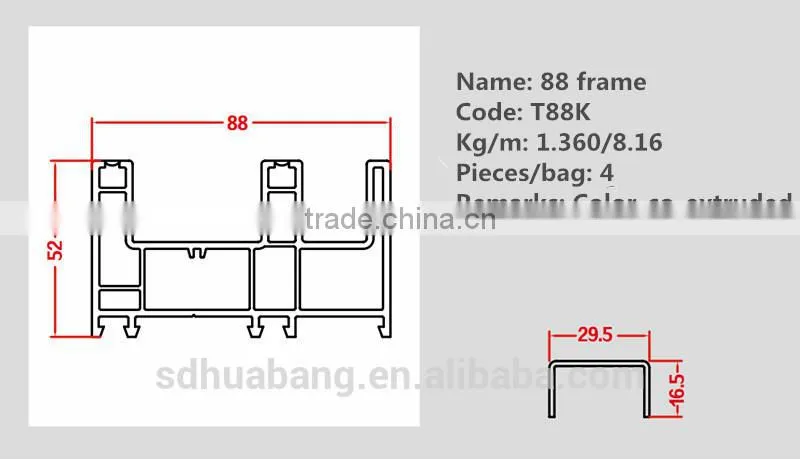 plastic windows and doors upvc profile 88 frame