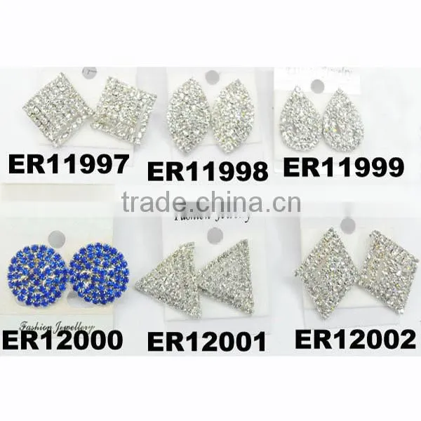 wholesale cute glitter crystal airplane stud earrings girls ladies woman