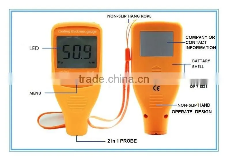 Easy use zinc electronic coating thickness gauge