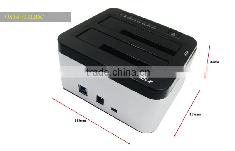 High quality USB3.0 Dual bay 2.5 and 3.5 sata hard driver dock(2 in 1)