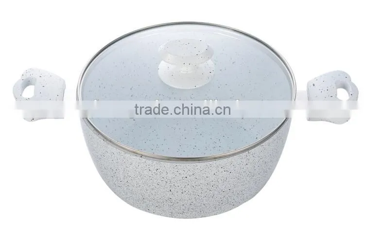 Aluminium garden flower pots nonstick marble cookware