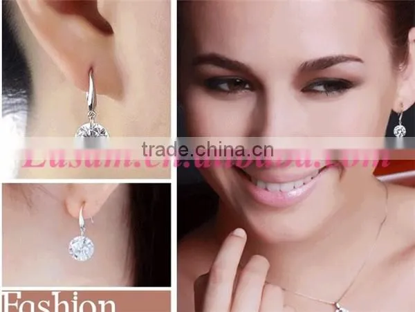 2016 Fashion silver zircon jewelry,wholesale earring jewelry