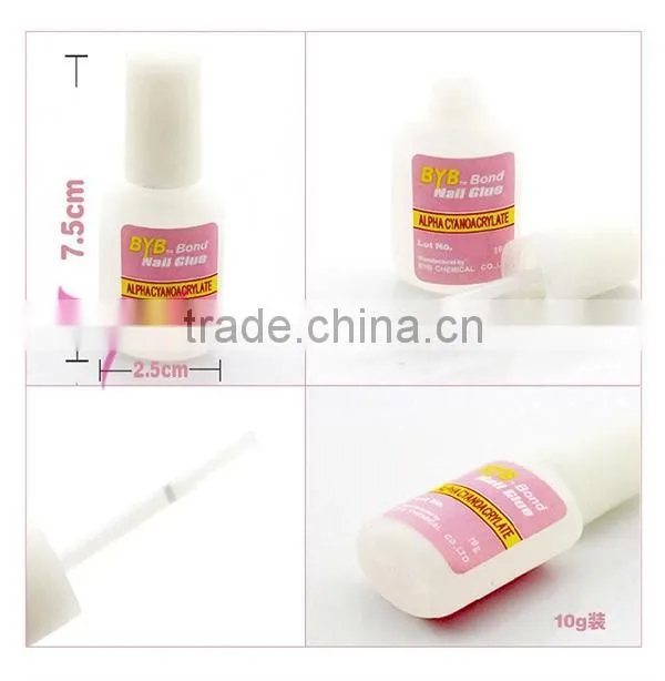 10g nail art glue,nail glue for nail decoration with brush