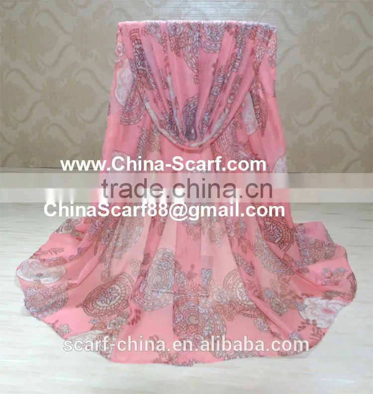 Wholesale viscose flower fashion scarf