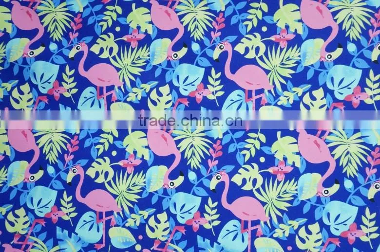bird and floral prints nylon spandex swimwear fabric