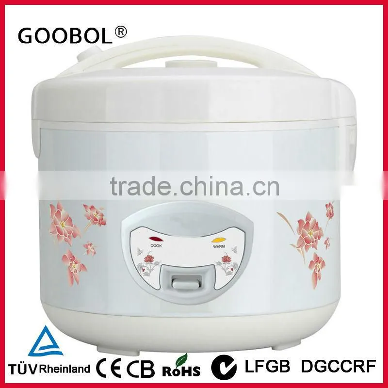 White Color Deluxe Rice cooker, Flower Printing Shell, Visible Handle