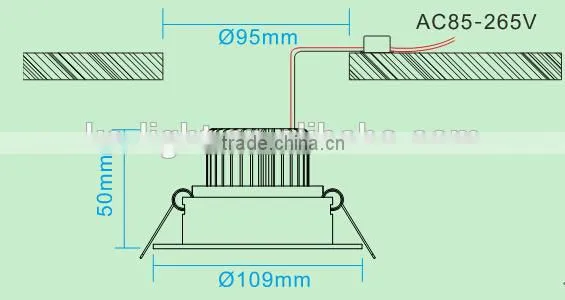 guangdong factory CE led down light 7W, hotel led panel down lamp