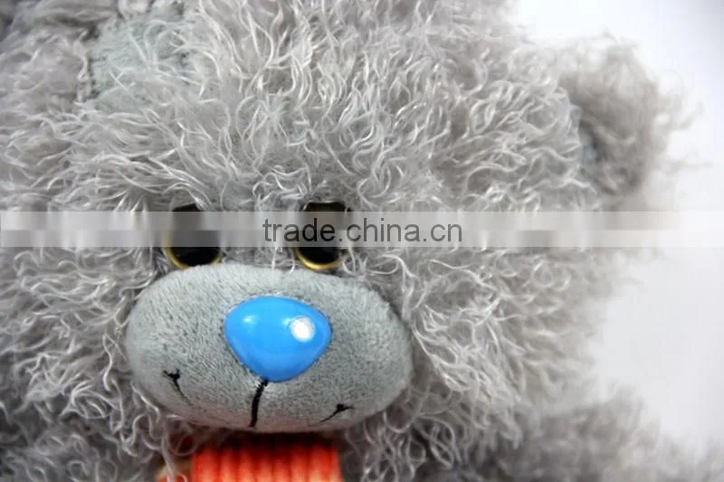 Luckiplus Hot Sale First Class Grey Bear With Scarf Safe Technology Toy For Kids