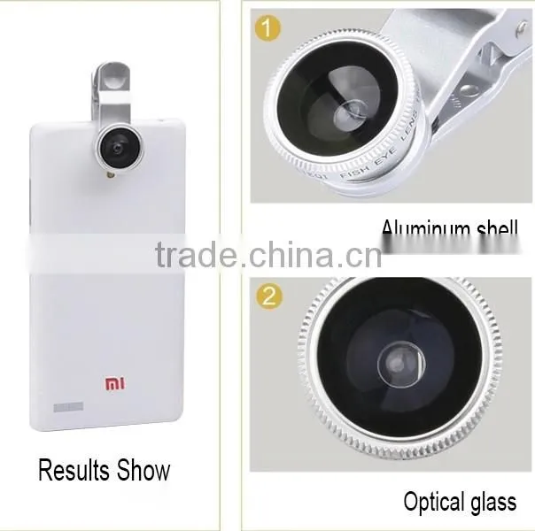 Wholesale super circle fish eye universal clip lens 3 in 1