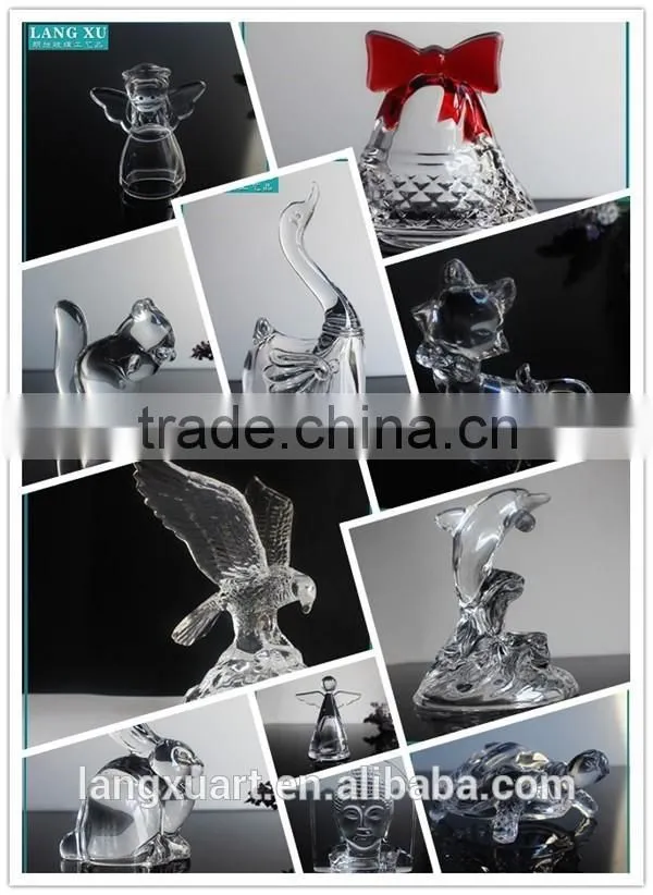 LX-D034 handmade pressed animal design christmas fawn shape glass arts crafts