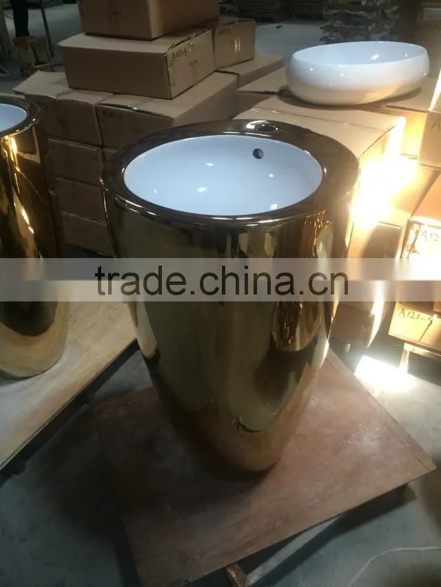 ceramic round wash pedestal basin bathroom big size basin
