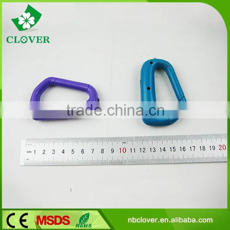 3*LR41 battery 1 led carabiner shape cheap plastic flashlight
