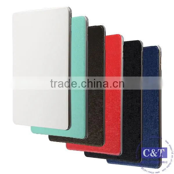 C&T Transparent Frosted Back Cover PU Leather Smart Case Cover for Apple iPad Pro 9.7 Inch