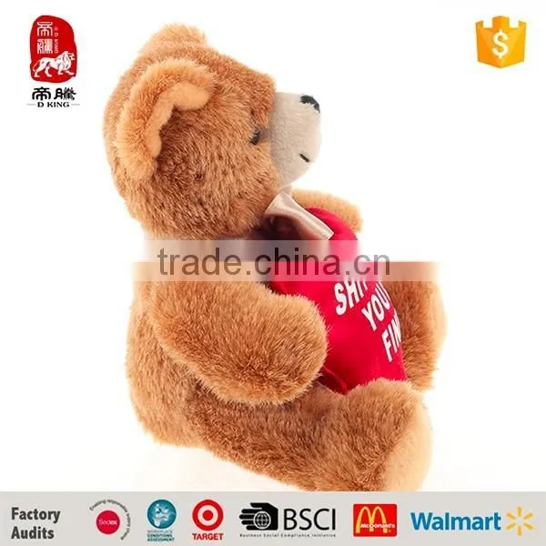 soft teddy bear toys valentine day cute toys with heart plush toy