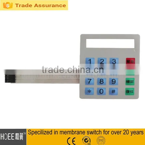 4x4 16 embossed buttons membrane led control switch keypad