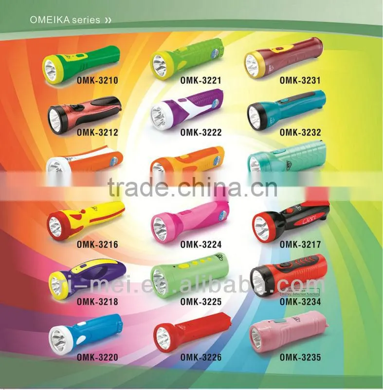 Green Rechargeable 3W flat led flashlight