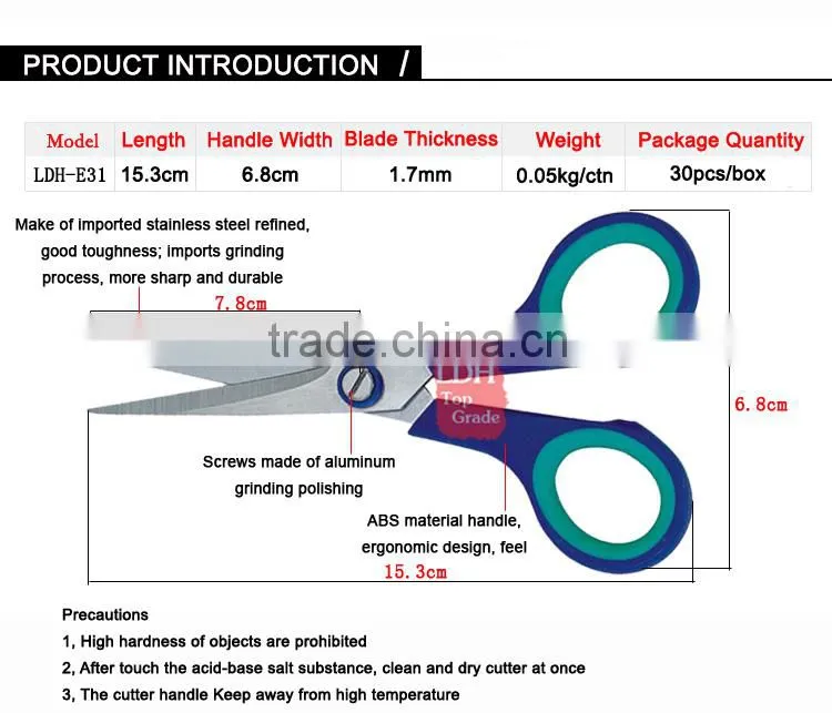 15.3# Wholesale super cut full stainless steel scissor LDH-E31