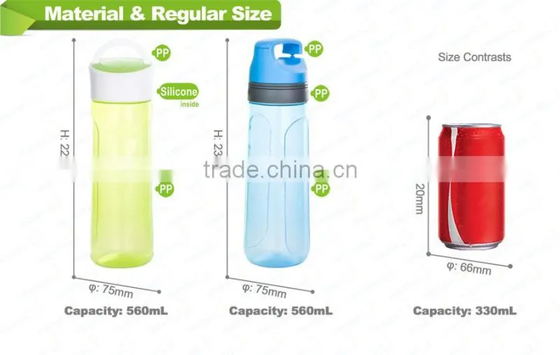 A148 560ml hot plastic sport infuser water bottle with handle shantou shuanghuan viassin