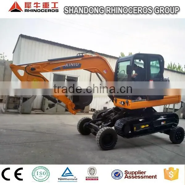 XINIU manufacturer X8 8 ton wheel excavator for sale