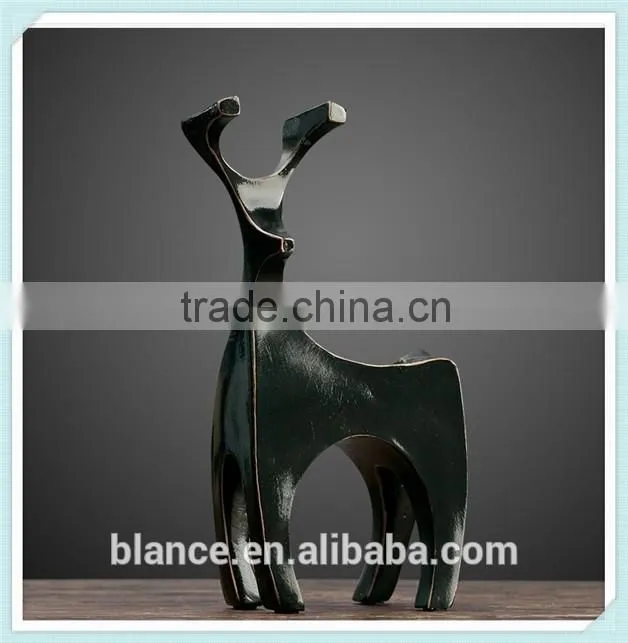 resin animal shape candle holder black deer candle holder with deer shape candle stick
