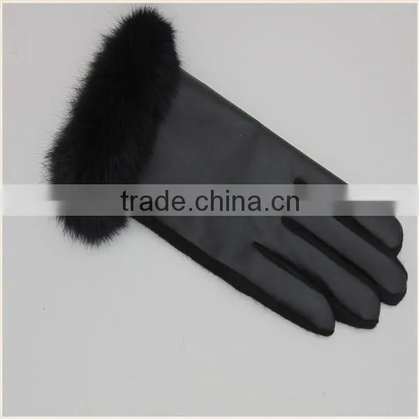 2016 China Hot Sale Black/Brown/Red Tight PU Leather Cycling Hand Gloves