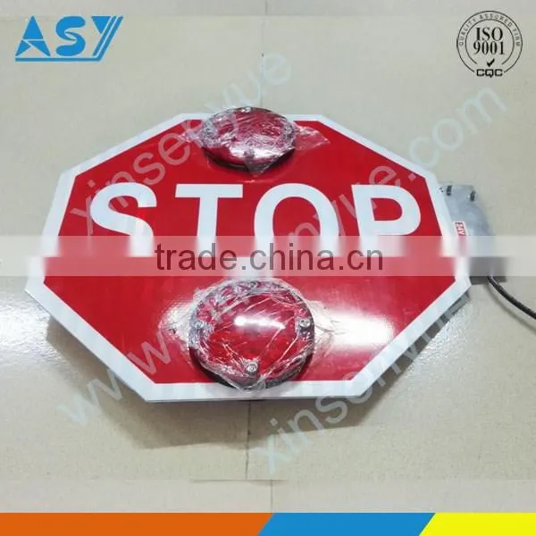 Automobile LED flashing school bus stop sign