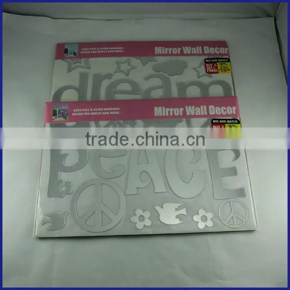 removable decorative acrylic mirror sticker