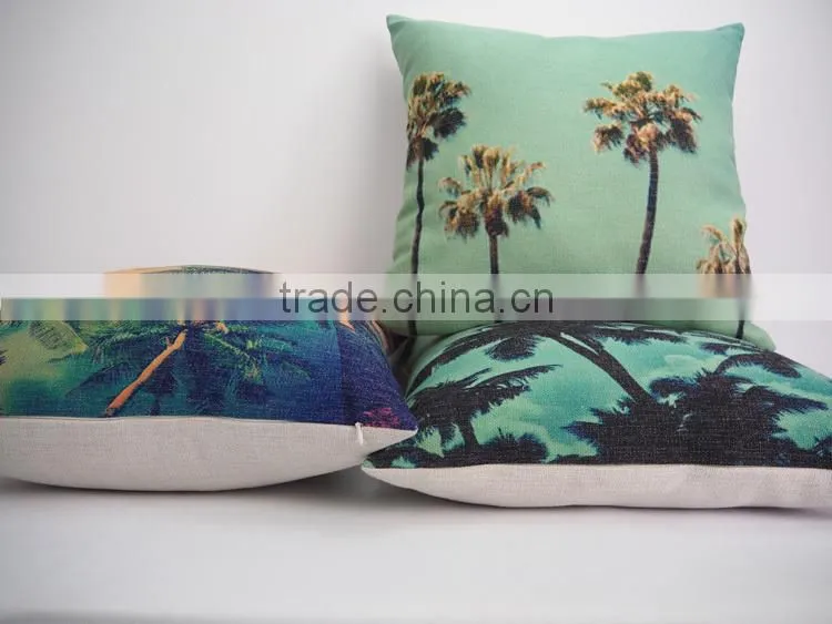 Throw decorative hotel pillows square plain patterned cushion cover scenery digital printing pillow case