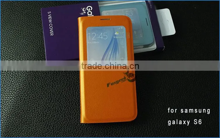 2015 Hot Sale cell phone case for S6 case. leather flip case for samsung galaxy S6