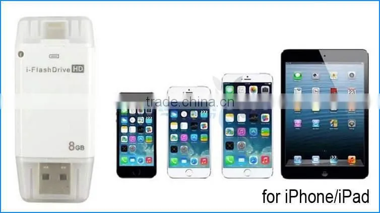 Bulky Wholesale OTG USB2.0 Flash Drive 8GB 16G 32G 64G USB OTG Memory Sticks for iPad 2/3/4/5/6/Air,for iPhone 4/5/6/6S/Plus/7