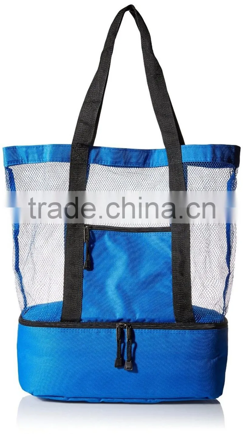Fashionable Beach Picnic Outdoor Tote Bag 12 drinks Mesh Cooler Bag